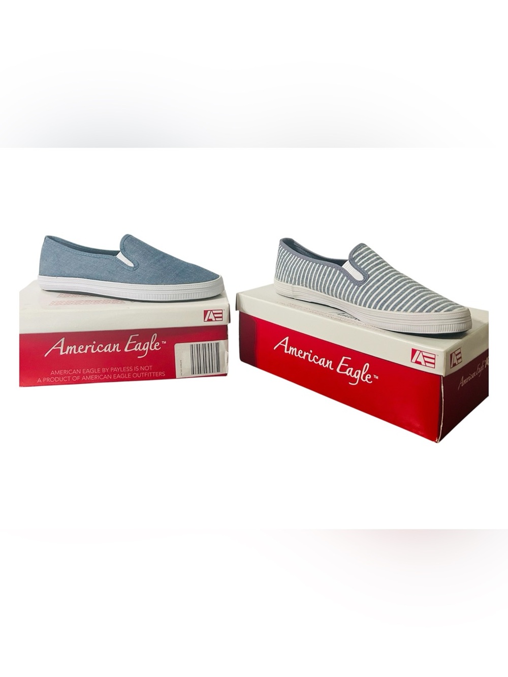 Two Pair American Eagle By Payless Blue and  Blue and White Slippers